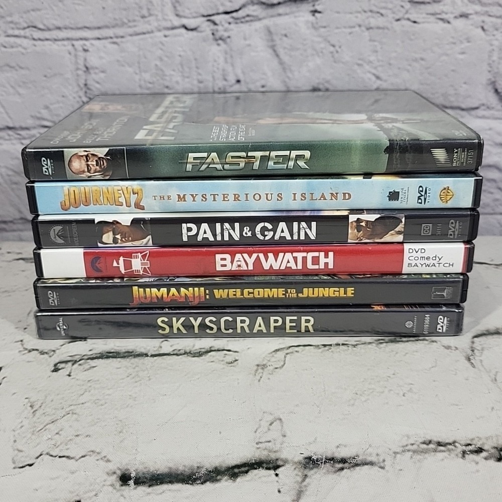 Dwayne The Rock Johnson Movies DVD Lot Of 6 Faster Baywatch Skyscraper